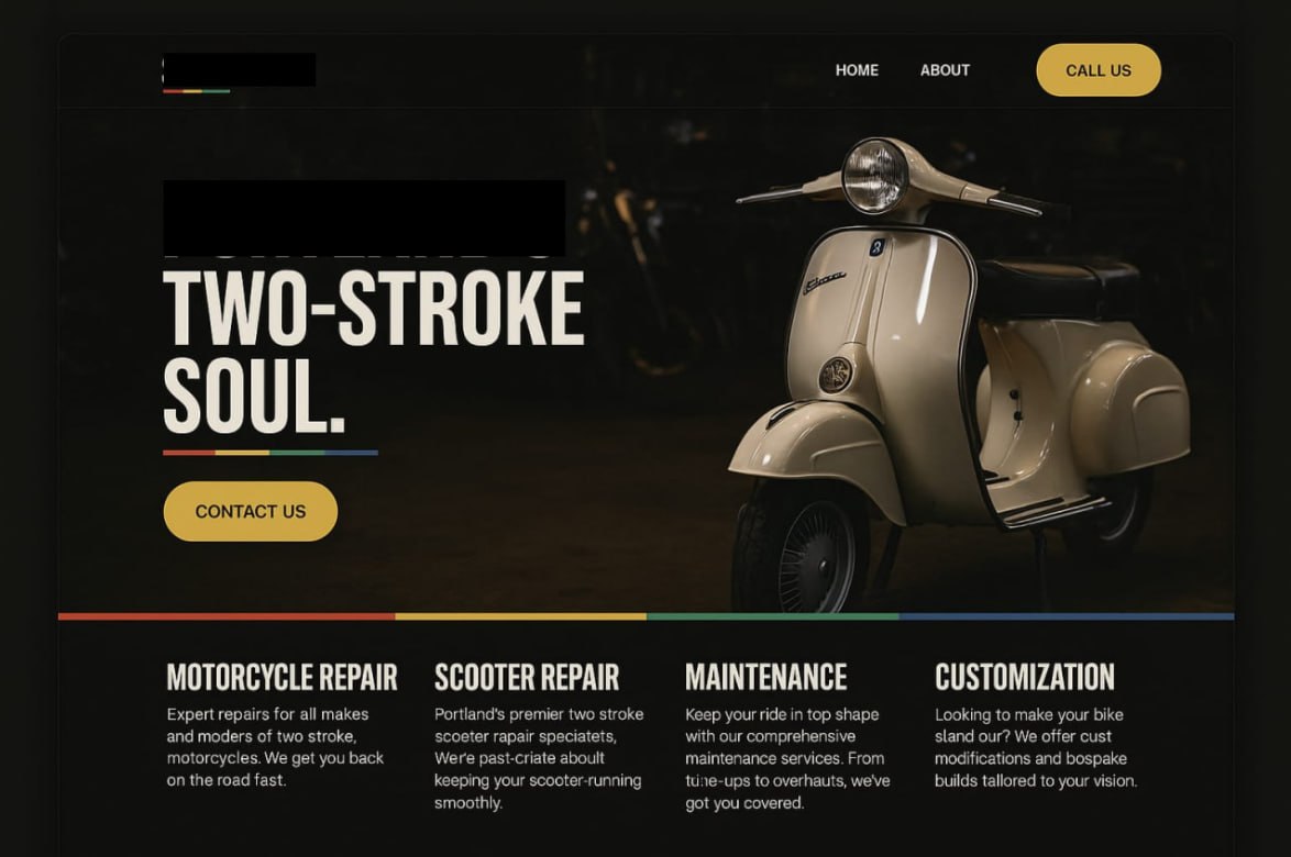 Branded website concept using AI-assisted imagery